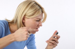 angry woman on phone
