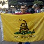 occuy wall street Man from Arkansas, self-described "Tea Party libertarian," flew to #OccupyWallStreet Monday with a Gadsden flag.